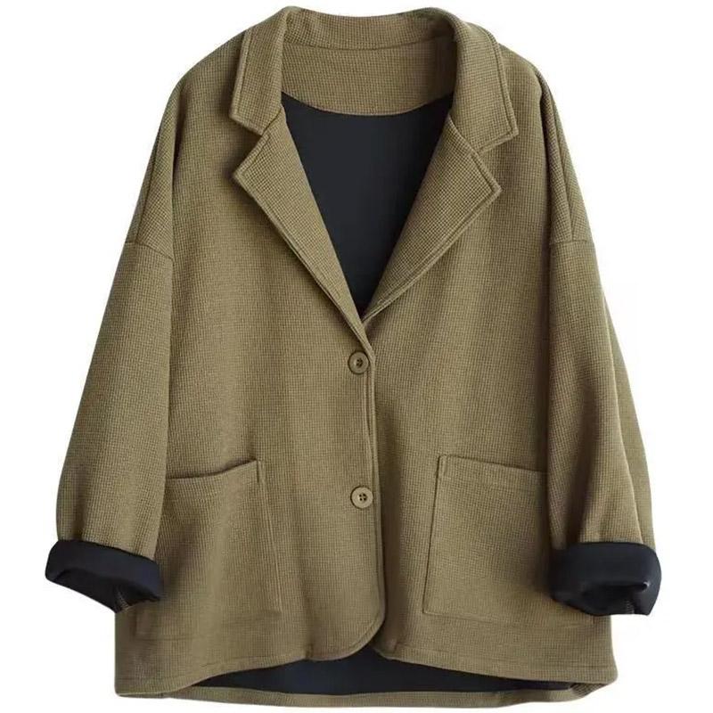 Palton pentru Femei Bumbac Toamnă Iarnă Îngroșat Casual Oversize Culoare Solidă Buzunare Mari Palton Tip Blazer