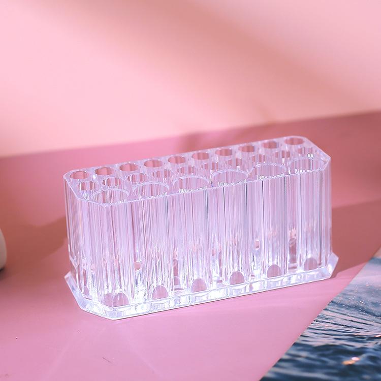 26 Holes Acrylic Nail Brushes Organizer Nail Art Kit Storage Tools Makeup Cosmetics Pen Display Case Holder Stand Showing Shelf