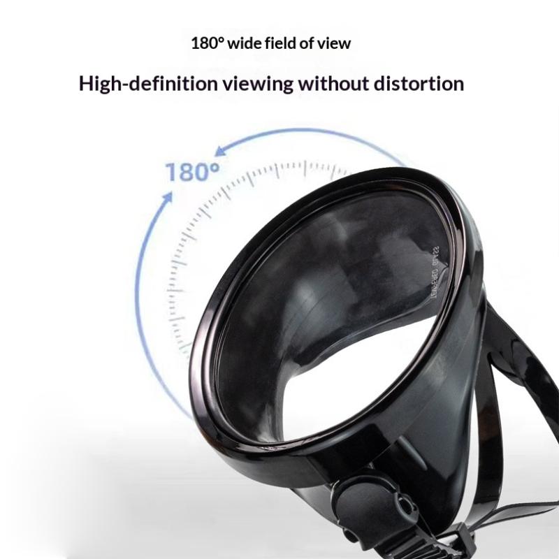 Oval Diving Mask Spearfishing Mask Classic Retro-Style Panoramic Wide View Goggles Tempered Glass Lens For Adults