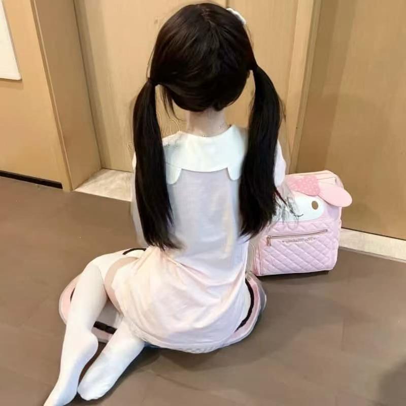 My Melody Lolita Backpack - Cute Japanese Style Bow Handbag & Book Bag with Large Capacity, Two-in-One Design