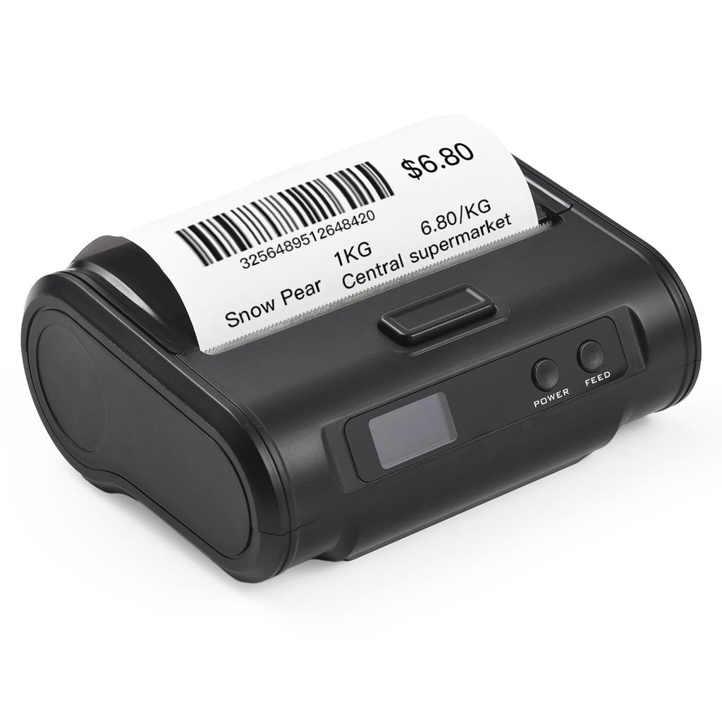 Bezdrátová termální tiskárna účtenek 4palcová 110mm přenosná mobilní tiskárna 203dpi jasný tisk BT+USB