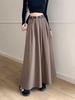 2026 New High-Waist A-Line Chic Long Suit Half-Skirt for Women - Spring/Autumn Korean Style Slimming Umbrella Skirt