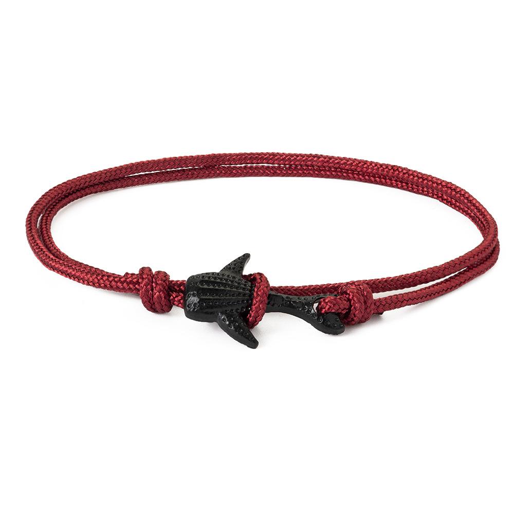 Fashion Nylon Bracelets For Men Women Couple Gifts Wrap Braided Wristband Male Bracelet Rope Alloy Hook Anchor Bangle