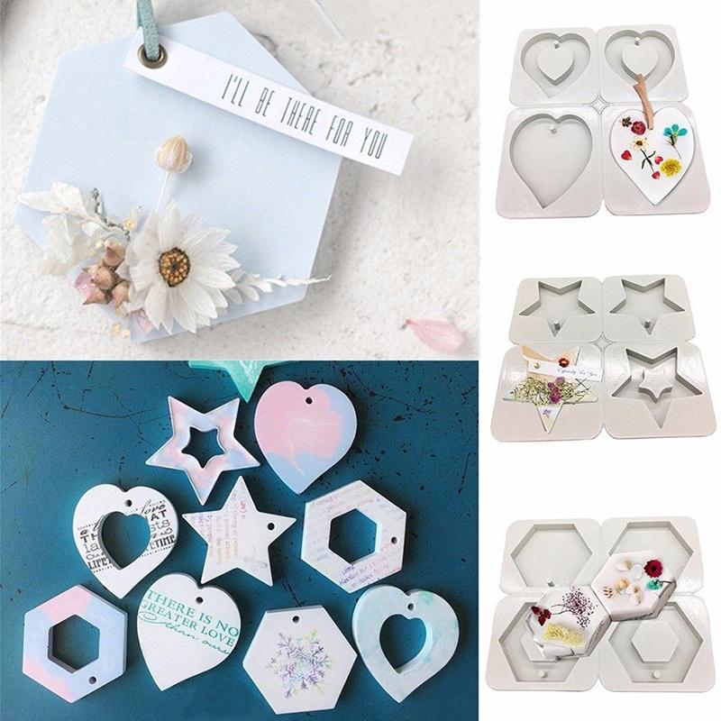 

Wax Star Heart Craft Soap 4 Cavity Шестиугольная ароматерапия Силиконовая форма «Сделай сам»