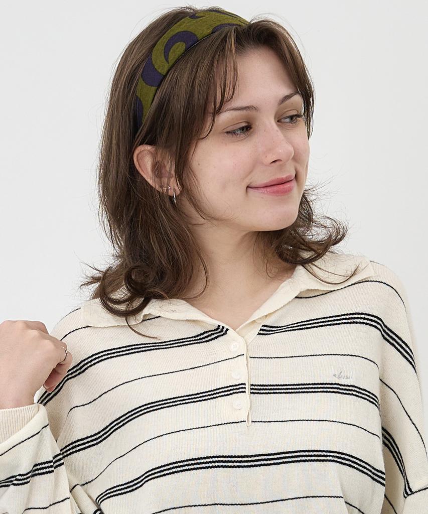 The-Abon Vintage Pattern Hairband Beige