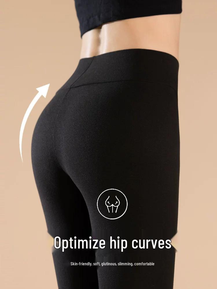 Plus Size High-Waisted Women's Pants - Warm Fleece Base Layer for Autumn and Spring
