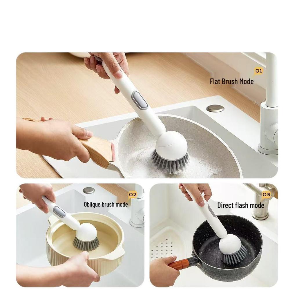 Multi-functional Long Handle Pot, Bowl, and Sink Scrubbing Brush - Gentle on Surfaces