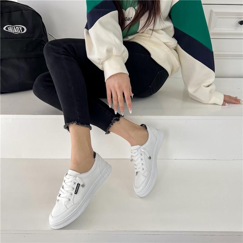 Little White Shoes Women's  Spring and Autumn Season New Korean Edition Casual Flat Shoes Board Shoes