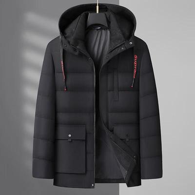 DIBENZE Men's Plus Size Winter Detachable Hood Thick Cotton Parka