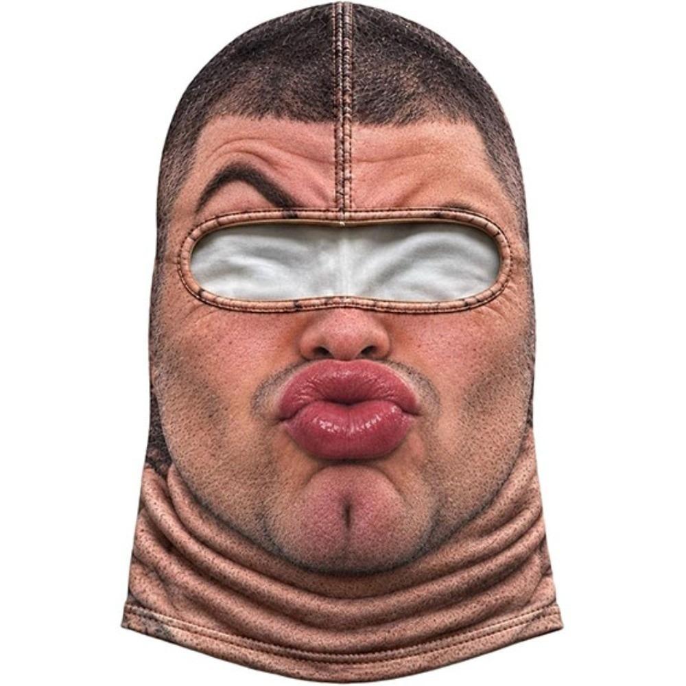 Missing Teeth Pattern Old Man Balaclava Face Mask 3D Face Printed Ski Mask Hood For Men Woman