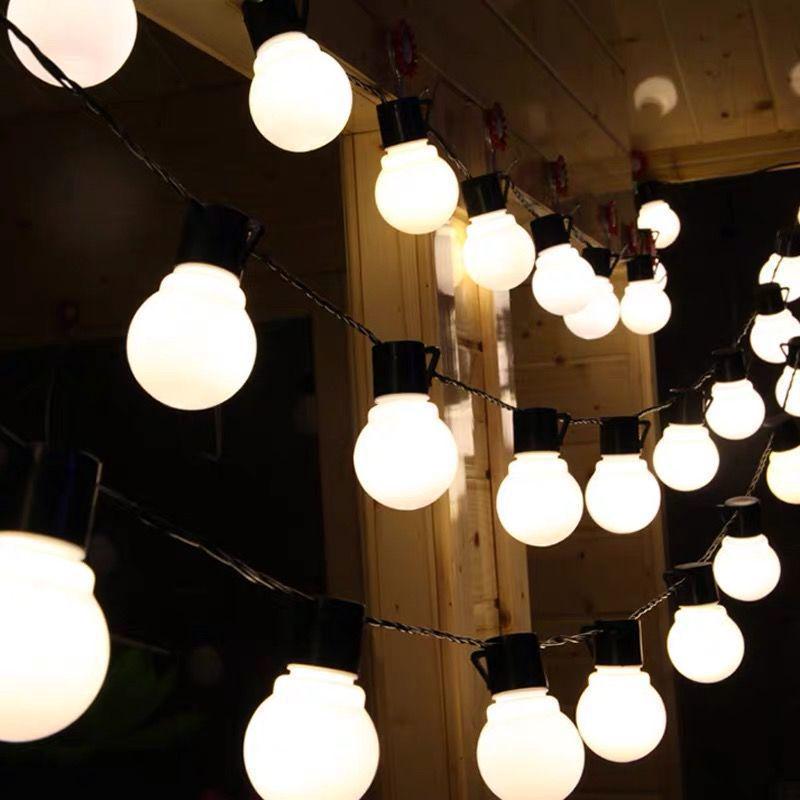 LED-Runde Kugelkette Lichterkette für Schlafzimmer, Außenbereich, Camping und Feiertagsdekorationen