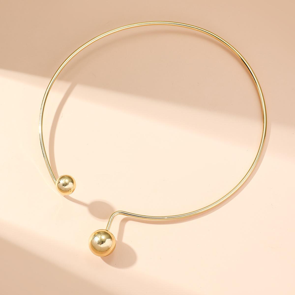 

JMXD-Cold Wind Личность Круглый Шар Металлический Геометрический Воротник Модный Легкий Роскошный Текстурированный Ключичный Цепи Ювелирные Изделия