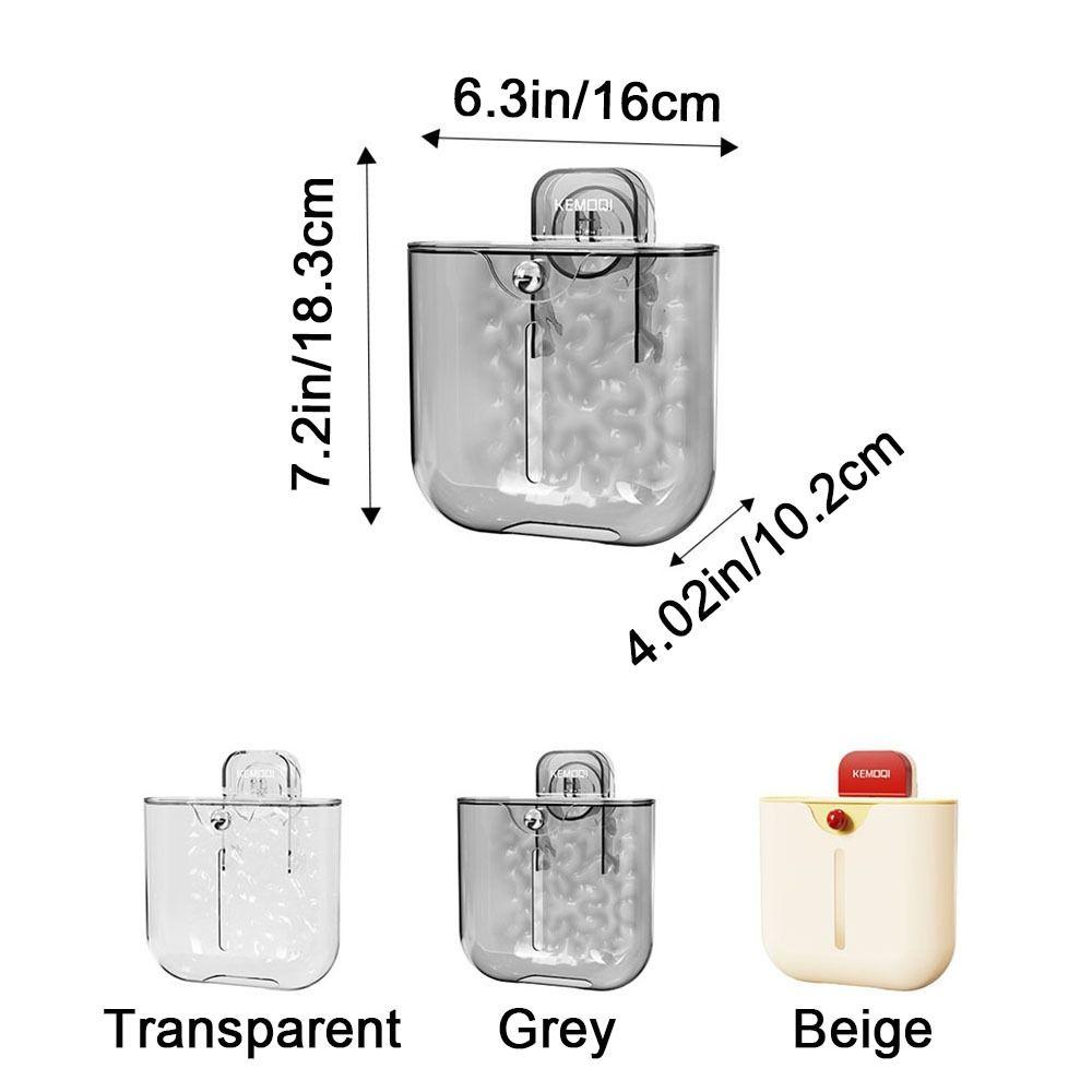 Transparent Suction Cup Cling Film Organizer Large Capacity Food Cover Storage Box  Kitchen