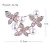 Mode Voller Diamanten Drei Schmetterlinge Dreidimensional Große Perle Brosche Anstecknadel Brosche Accessoires Brosche Schmuck