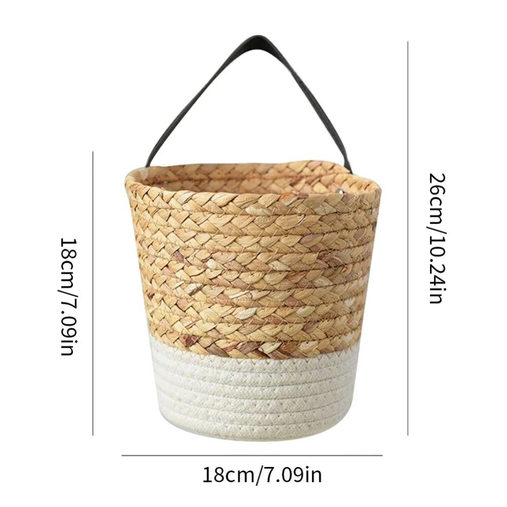 Seaweed Weaving Storage Basket Wall Hanging Basket White Puddle Hanging Basket Trumpet Storage Baskets