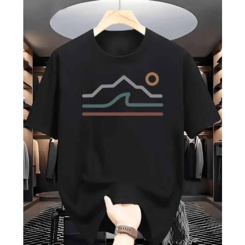 Men's 3D pattern T-shirt short-sleeved T-shirt 3D printed round neck shirt retro retro casual street