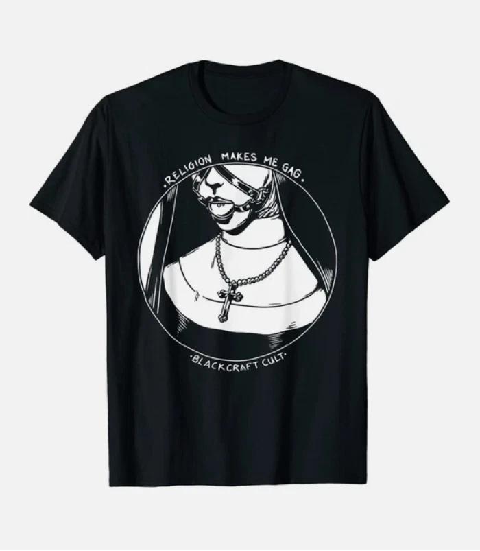 

NEW ! Religion Makes Me Gag Black Craft Cult Goth Nun Dark T-Shirt Gift S-5XL XL