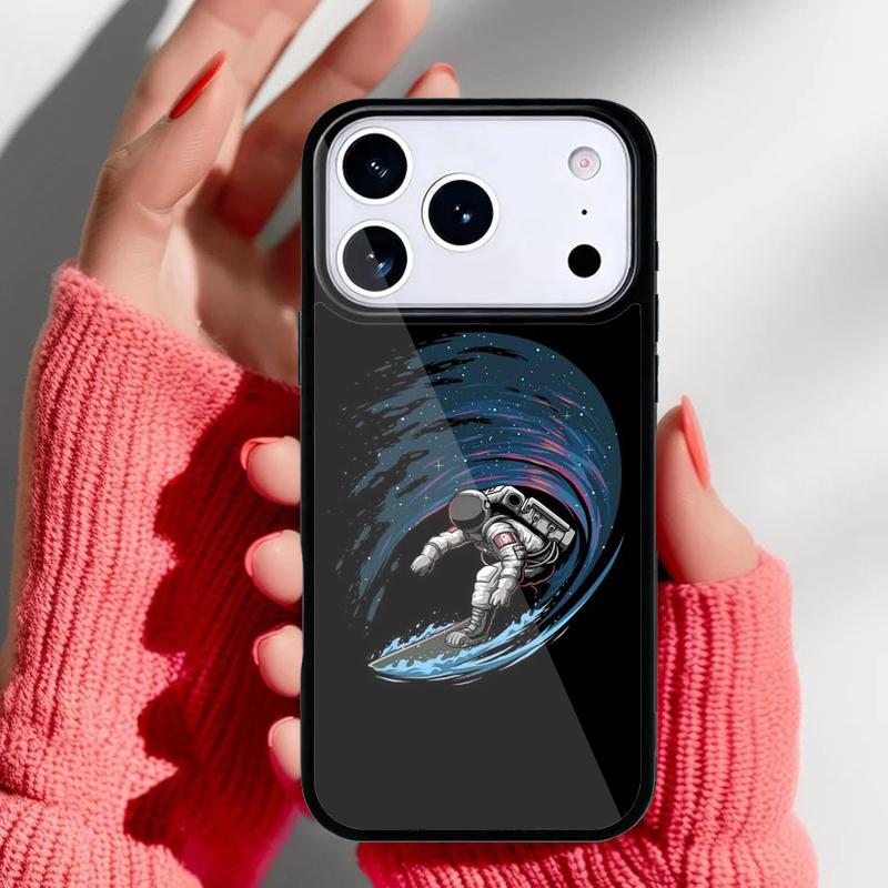 Astronaut Spaceship Phone Case for iPhone 17 16 15 14 13 Pro Max Back Cover for 12 11 Pro Coque