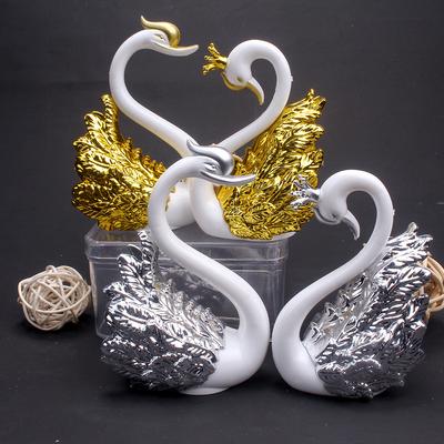 Model Mini Lebădă Cuplu Figurină de colecție Interior Mașină Decorat Tort Nunta Cadou Nuntă pentru Accesorii Casa Oaspeților