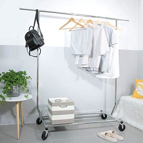Portant à vêtements - camabel - longueur extensible 130-190cm - métal chromé - charge max 136kg