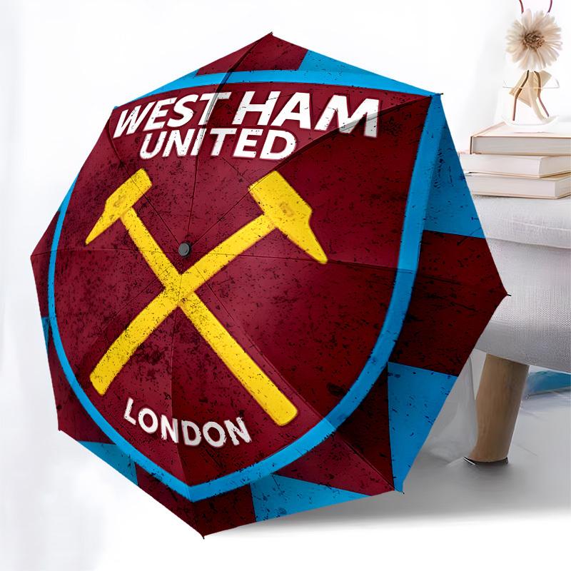 West Ham United, London Automatic Opening and Closing, 8 Rib Structure Portable Umbrella, Suitable for Men and Women In All Seasons  Perfect