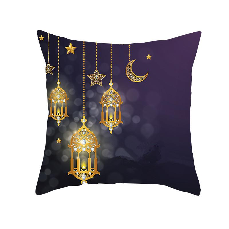 Festive Pillowcases Short Plush Moon Print Decorative Pillow Living Room Sofa Headset Combination