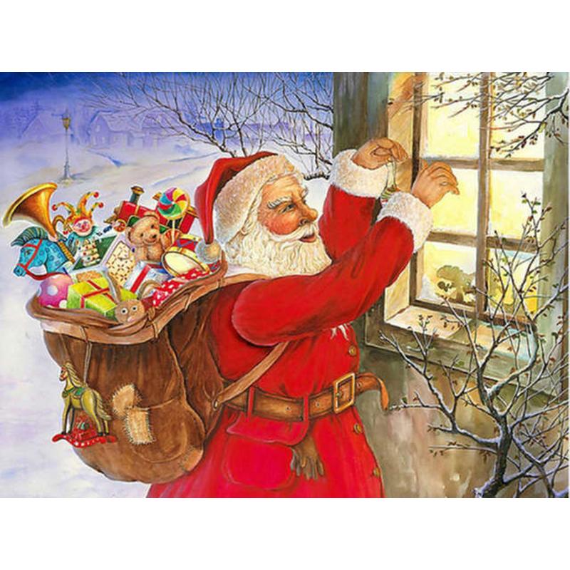 DIY 5D Diamond Painting Santa Claus Diamond Embroidery Winter Snow Tree Cross Stitch Full Round Drill Mosaic Christmas Gift