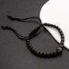 Men's Adjustable Braided Hip Hop Bracelet with Retro Copper Crown, Pineapple Beads, and Vacuum-Plated Titanium Steel.