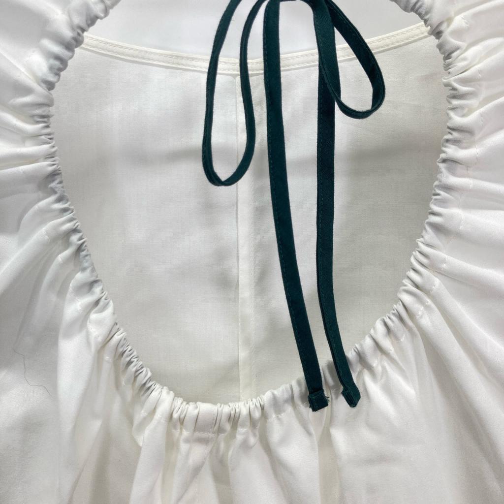 MARNI 21 White Back Open Crew Neck Short Sleeve Blouse tops 36 whiteUsed