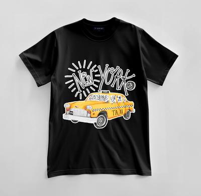 Individuelles New York Taxi Vibes Grafik-T-Shirt Design Unisex Jersey Kurzarm-T-Shirt