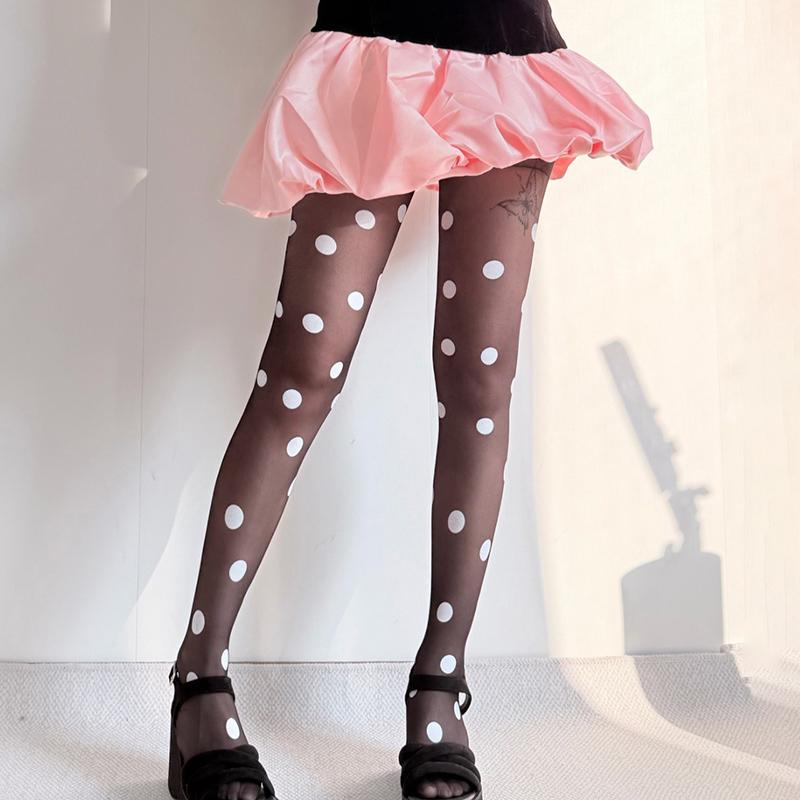 Y2K Polka Dot Stockings Women Tights With Polka Dot Print 2026 Summer 30D Ultra-thin Translucent Spicy Girl Sheer Pantyhose