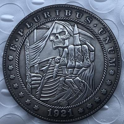 1921 USA USA Dödskalle minnesmärke samlarobjekt Souvenirer Silvermynt