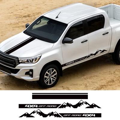Kreativer Grafischer Off Road 4x4 Seitenaufkleber für Toyota Hilux Auto Motorhaube Rennstreifen Aufkleber Außen Dekorationen für Zubehör
