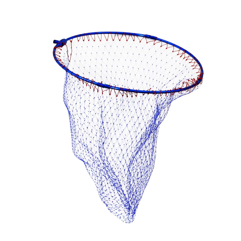 Folding Landing Net, 45cm/50cm, 3-tier mesh, Blue, Folds into Four (45cm)