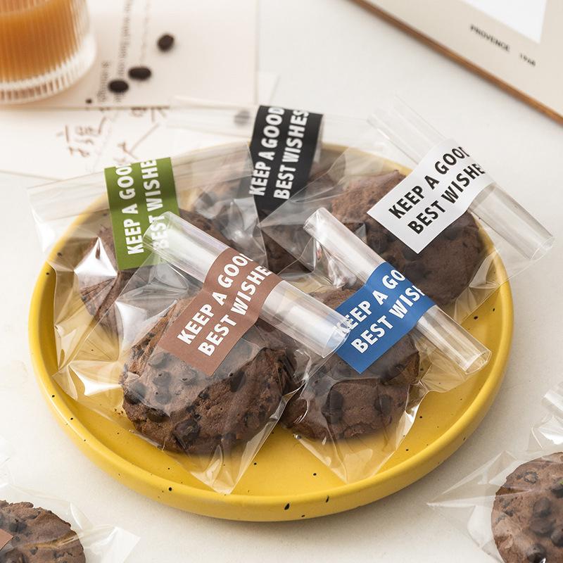 100 Adet Şeffaf Plastik Poşet Şeker Lolipop Kurabiye Ambalaj Poşetleri Etiketler Noel Hediye Kutuları Düğün Doğum Günü Partisi