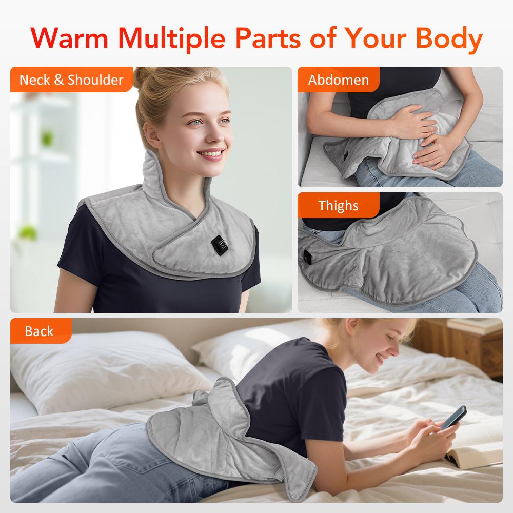Electric Heating Shoulder Neck Pad Relief Relaxed Soft Comfortable Thermal Hot Compress Cervical Shawl USB Heated Back Warm Wrap