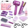 VBACALA Іграшка Перукар для гри в удавання, Набір для волосся та макіяжу, Салон краси, Магазин, Включає фен, Плойку для волосся, Сумку для ножиць, Гребінець та Макіяж