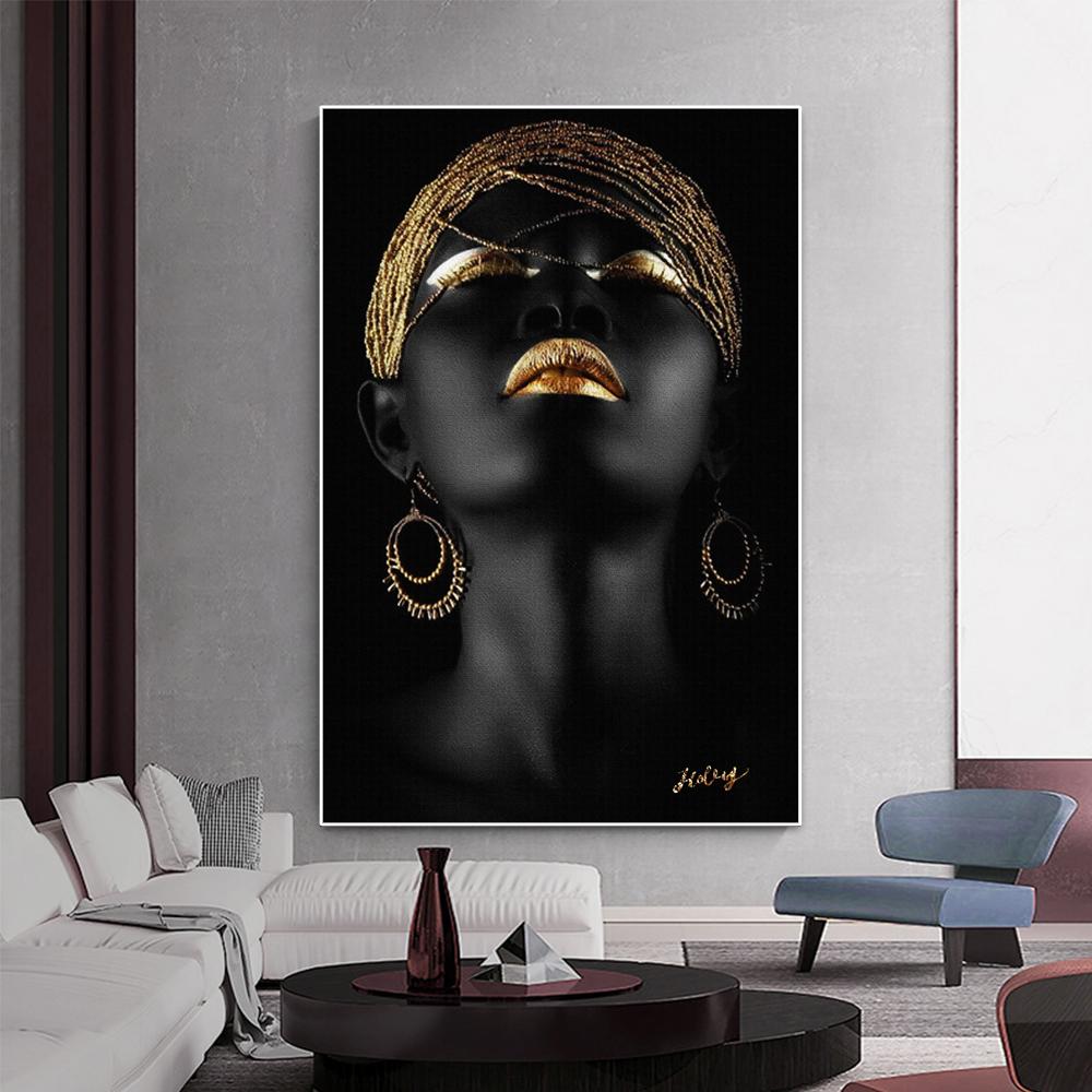 

Плакат Черная ослепительная женщина напечатан на холсте в гостиной 21cm×30cm NoFrame