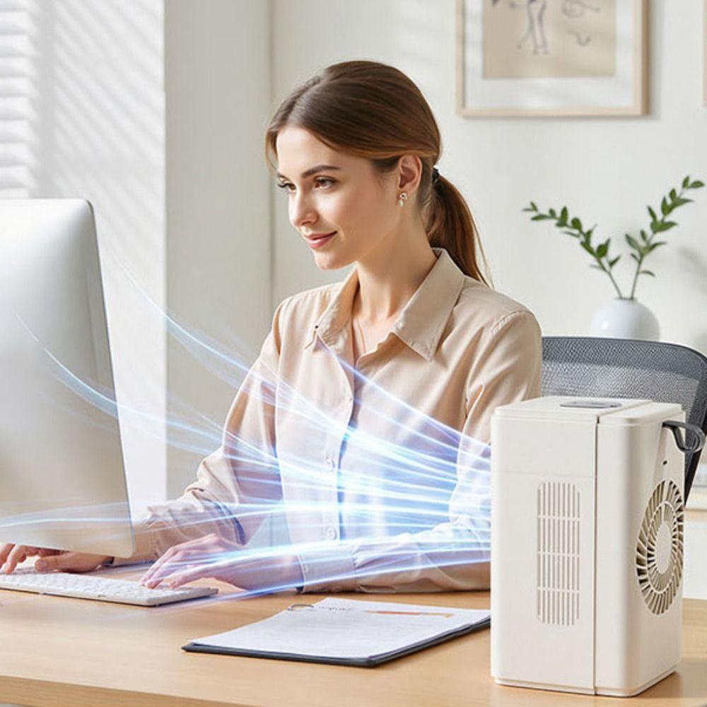 Safety Lock Silent Spray Fan Intelligent Timing Mini Air Cooler Portable Air Conditioner  Bedroom