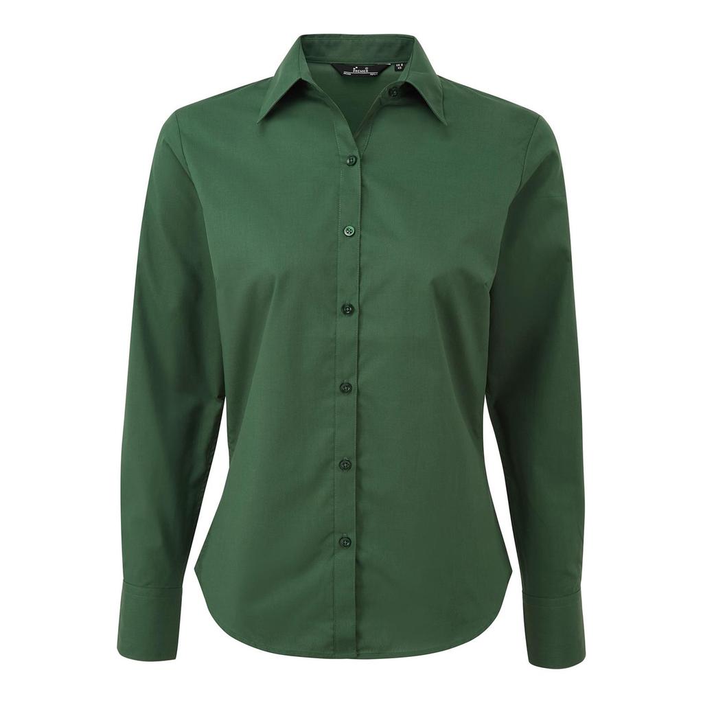 Premier Womens/Ladies Poplin Long-Sleeved Blouse