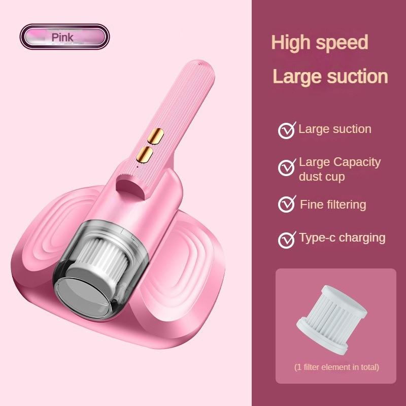 

Бытовой беспроводной пылесос для удаления клещей Портативный пылесос Ручной Устройство для стерилизации и удаления клещей с помощью облучения синим светом Новый 290 * 210 *120мм розовый