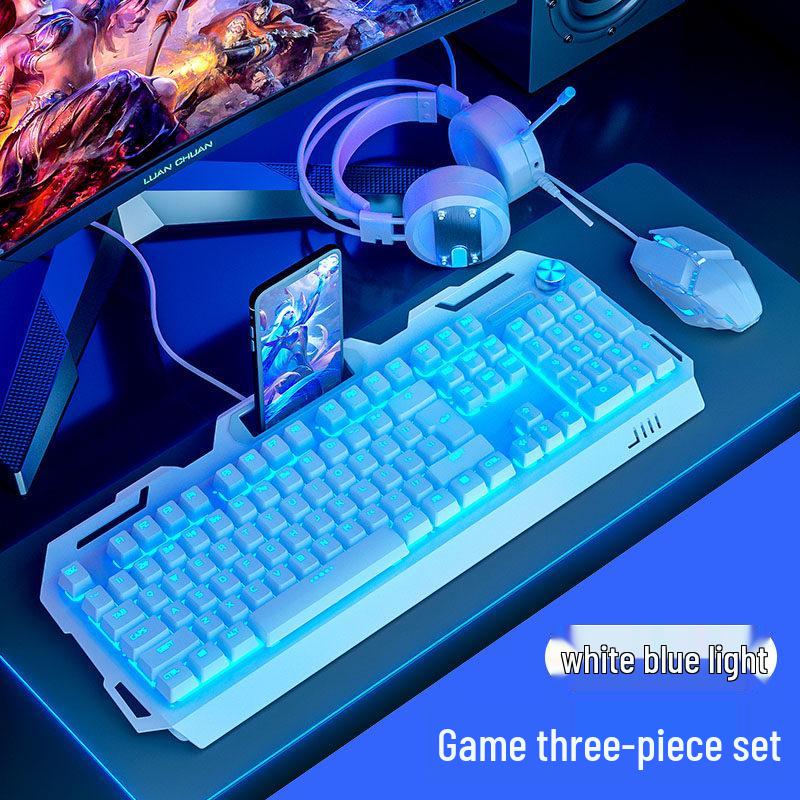 Esports Mechanical-Feel Keyboard, Mouse & Headset Combo for Laptops & Desktops