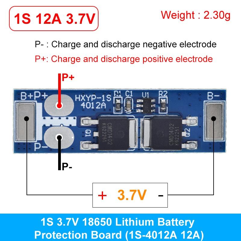 BMS 1S 12A 16A 24A 3.7V LiFePO4 Lithium Battery Protection Board 18650 4.2V Charging Voltage/Short Circuit/Overcharge Prevention