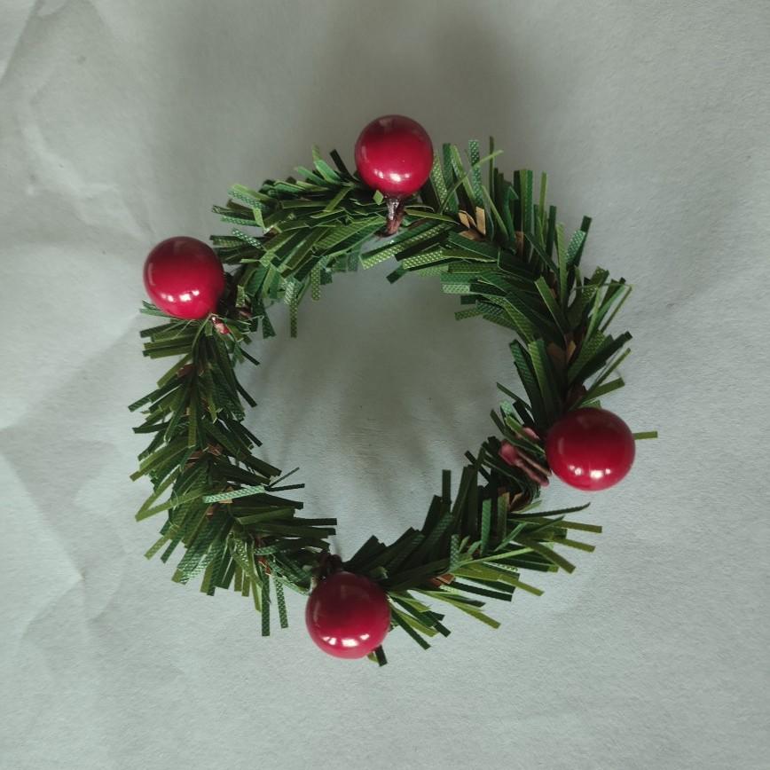 Red Berry Pine Needle Christmas Napkin Ring for Home & Hotel Decor