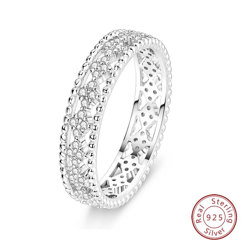 925 Silver Heart Shaped Infinite Minimalist Rings Hollow Celtic Knot Rings For Women Elegant Engagement Wedding Jewelry