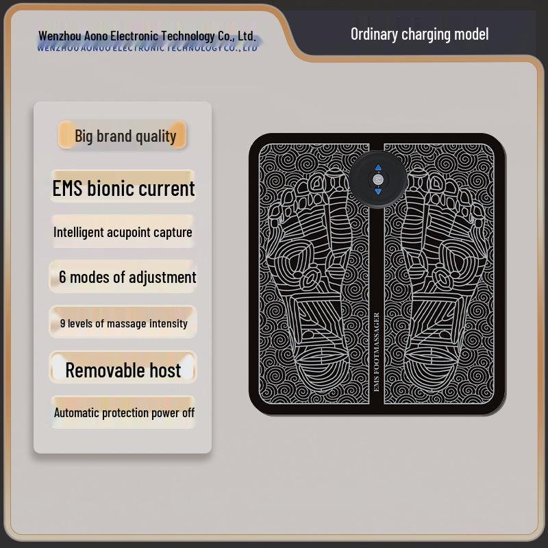 Smart EMS USB Rechargeable Foot Massager Mat with Microcurrent Sole Pulse Therapy