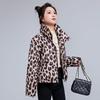 New Short Printed Leopard Print Padded Jacket, Loose and Thickened Stand-up Collar Down Padded Jacket In Winter