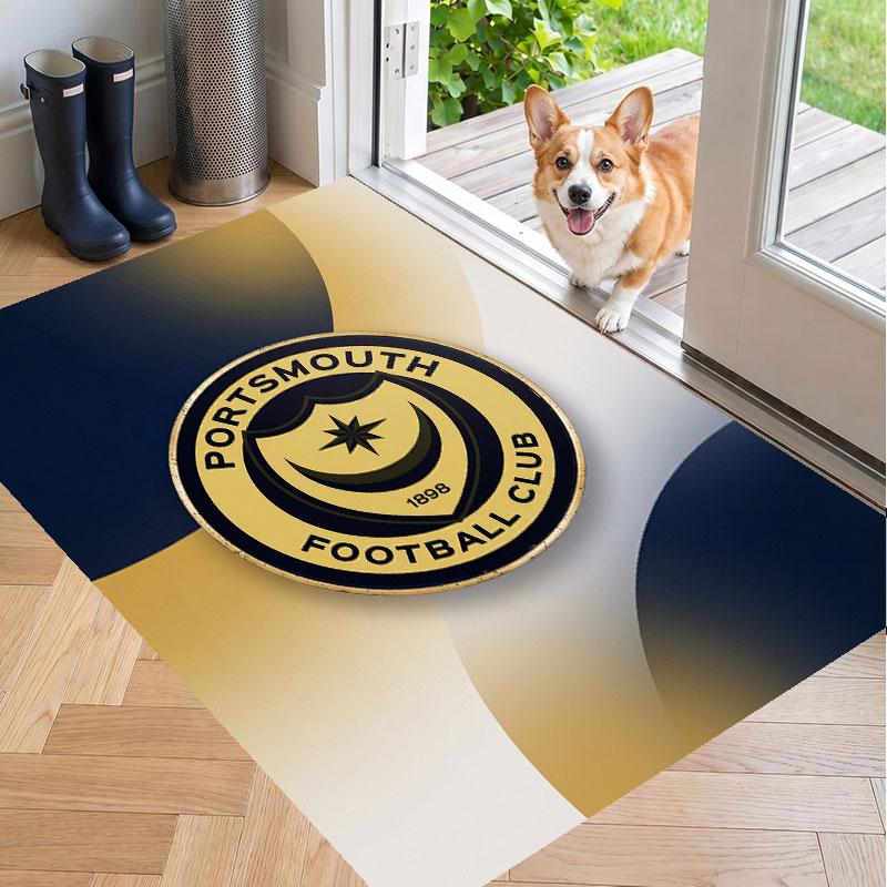 Soft Floor Carpet Portsmouth FC Pattern Area Rug Decorative Mat For Home Room Decoration