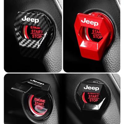 Car Engine Start Stop Button Cover Decorative Ring for Renegade Wrangler JK JL Grand Cherokee Compass Patriot Liberty