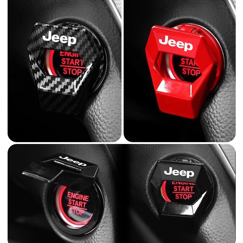 Car Engine Start Stop Button Cover Decorative Ring for Jeep Renegade Wrangler JK JL Grand Cherokee Compass Patriot Liberty